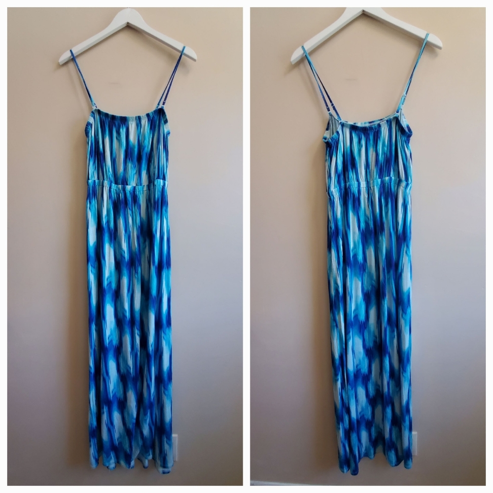 Butterfly Matthew Williamson blue maxi dress, size 12